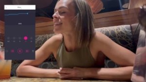 Cumming hard in public restaurant with Lush remote controlled vibrator